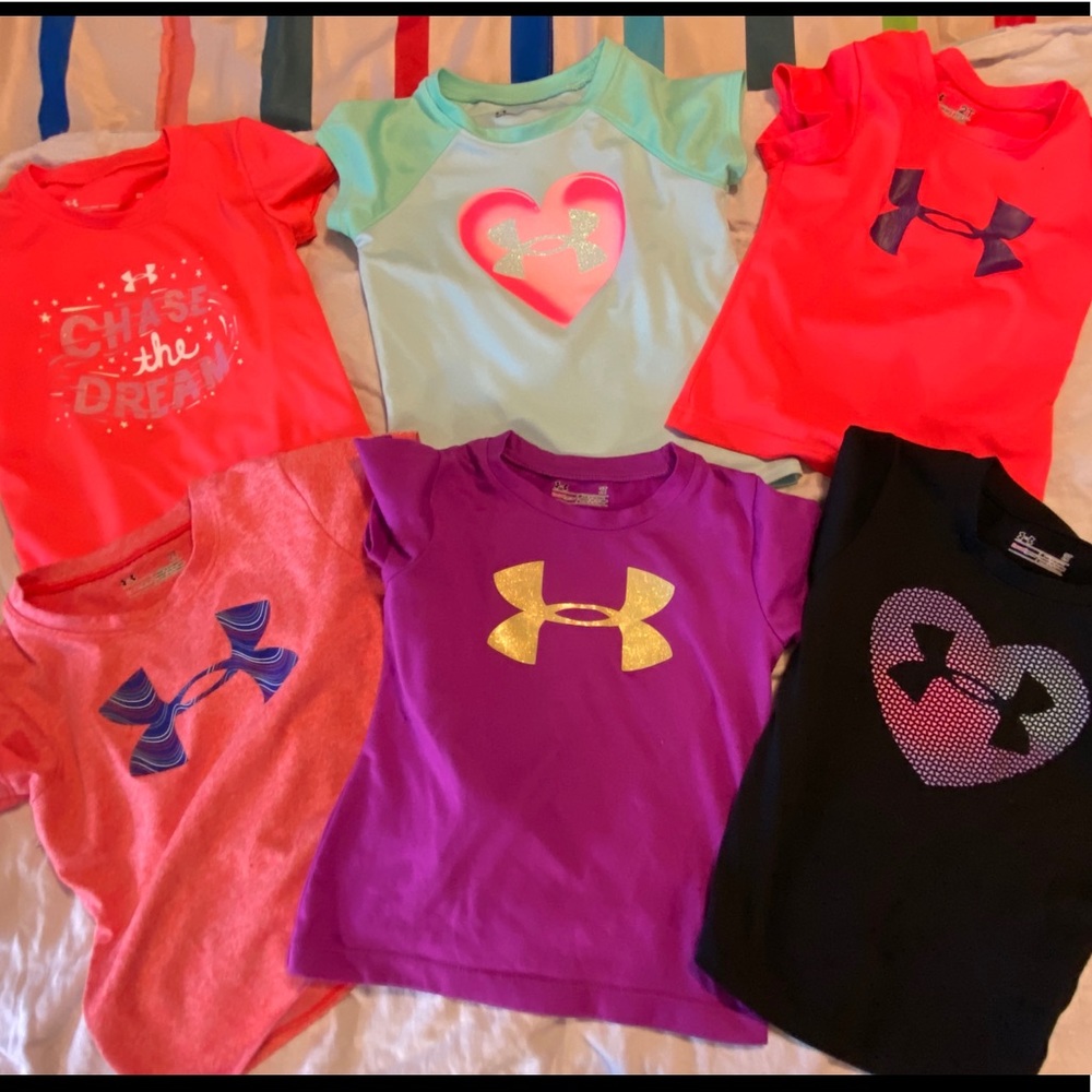 Lot of 6 Toddler Girl UA Shirts